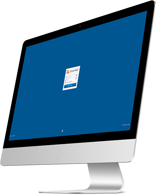 iMac mit geöffnetem Joomla!-Login